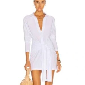 NWT Norma Kamali ty front nk shirt mini dress